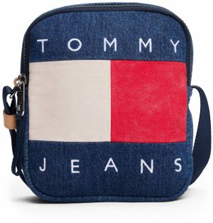 Tommy Jeans Taška cez rameno  modrá denim / červená / prírodná biela