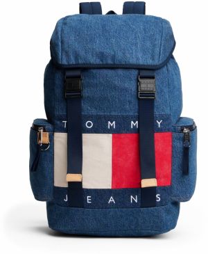 Tommy Jeans Batoh  krémová / modrá denim / červená