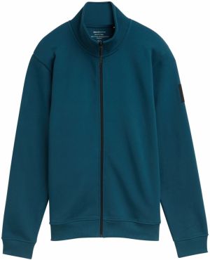 TOM TAILOR DENIM Tepláková bunda  tmavozelená