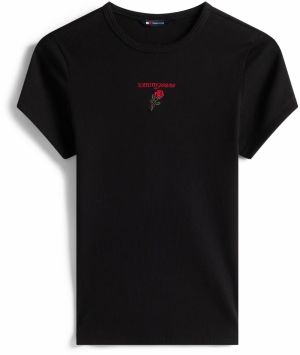 Tommy Jeans Tričko  zelená / červená / čierna