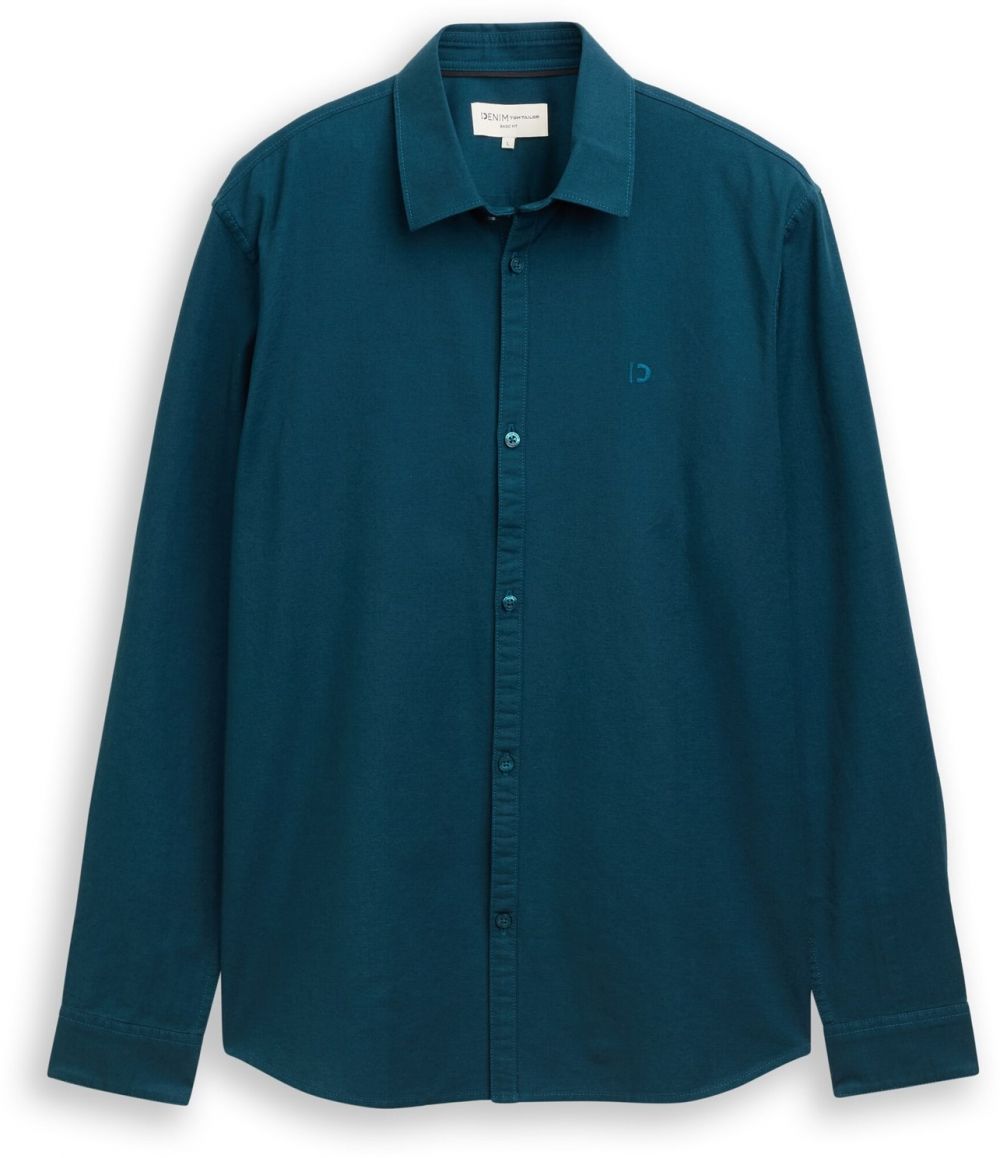 TOM TAILOR DENIM Košeľa  petrolejová