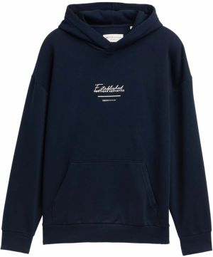TOM TAILOR DENIM Mikina  námornícka modrá / biela