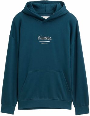 TOM TAILOR DENIM Mikina  tmavozelená / biela
