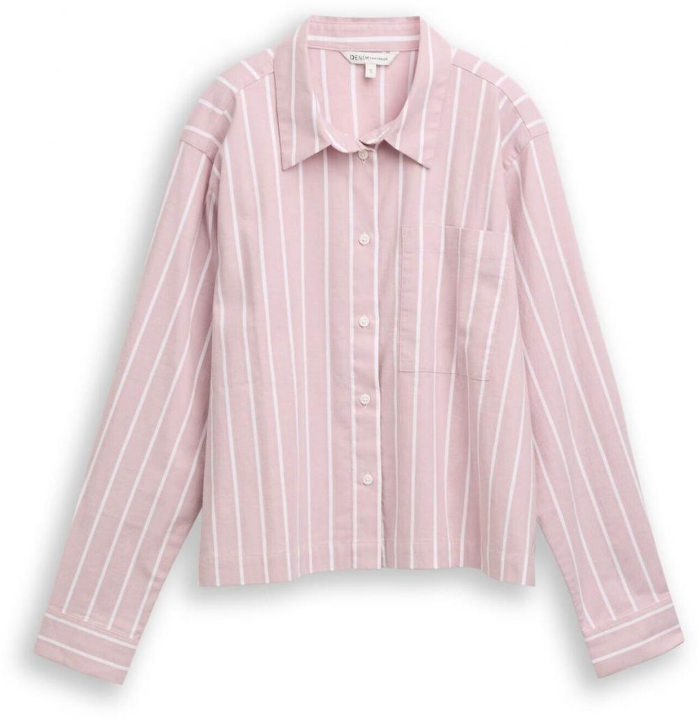 TOM TAILOR DENIM Blúzka  rosé / biela