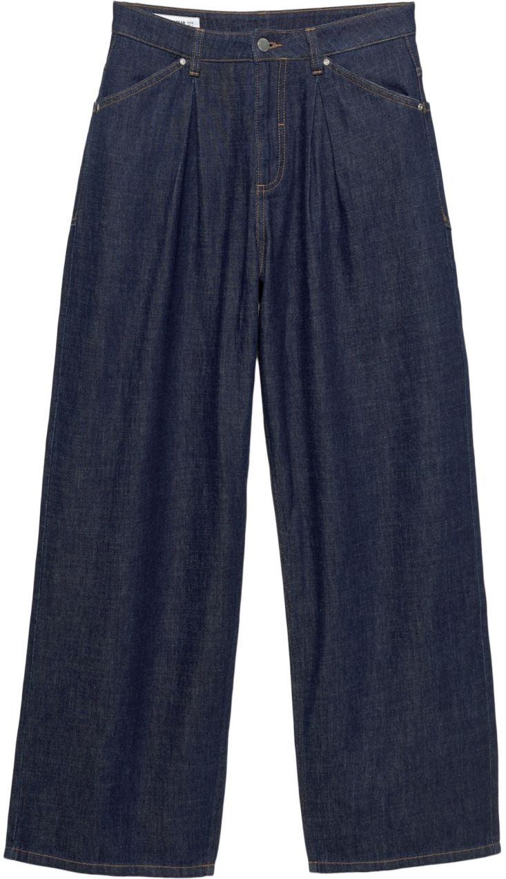 Pull&Bear Plisované rifle  námornícka modrá