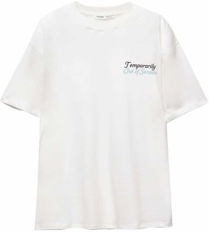Pull&Bear Tričko 'TV'  vodová / hnedá / čierna / biela