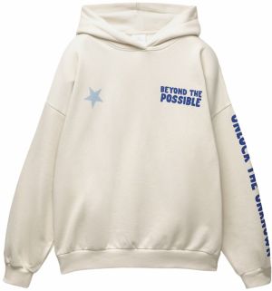Pull&Bear Mikina 'PACIFIC'  slonová kosť / kobaltovomodrá / svetlomodrá