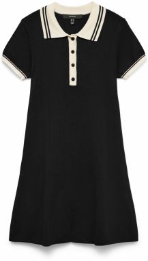 VERO MODA Pletené šaty 'VMFrancie'  čierna / biela