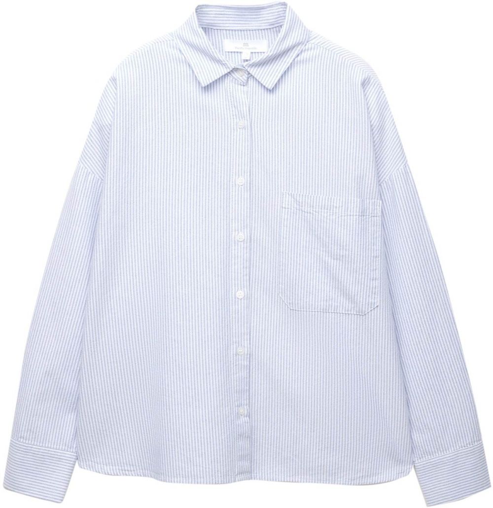 Pull&Bear Blúzka 'PACIFIC'  modrosivá / biela