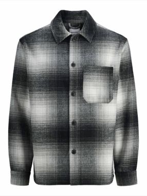 JACK & JONES Košeľa 'JJZAC'  čierna / biela