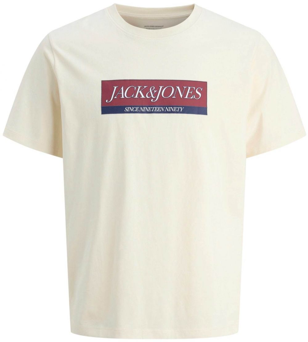 JACK & JONES Tričko 'JORINWOOD'  námornícka modrá / tmavočervená / biela