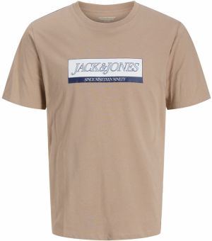 JACK & JONES Tričko 'JORINWOOD'  námornícka modrá / brokátová / biela / šedobiela