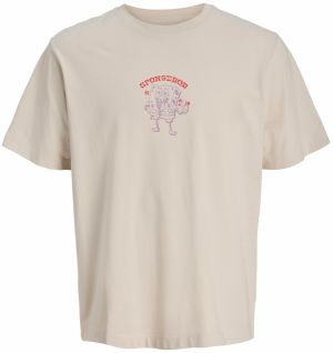 JACK & JONES Tričko 'JJSPONGEBOB'  tmelová / svetlofialová / karmínovo červená