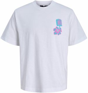 JACK & JONES Tričko 'JJMTV'  tyrkysová / svetloružová / biela