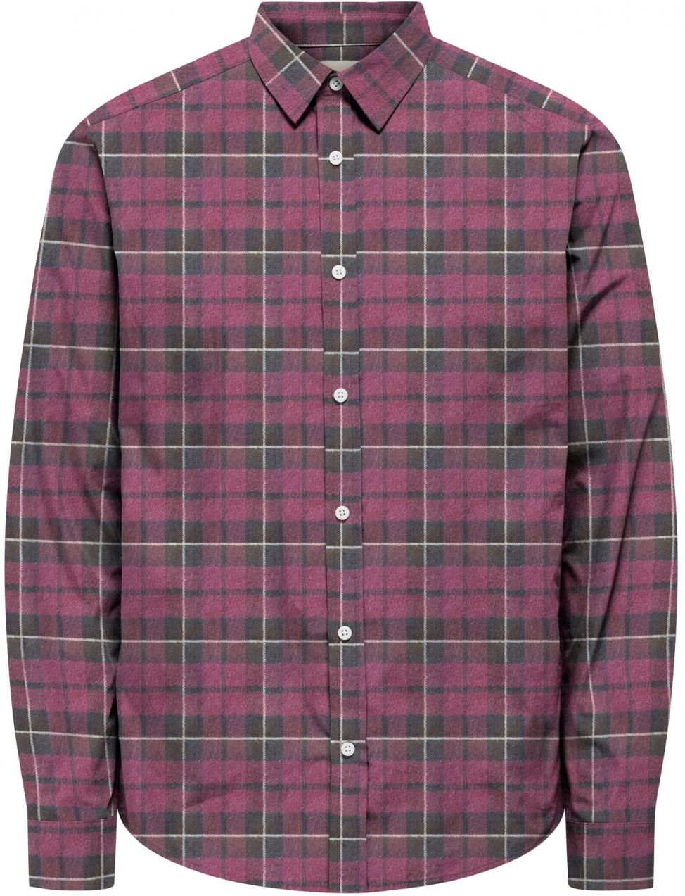 Only & Sons Košeľa 'ONSKIM'  vínovo červená / čierna / biela