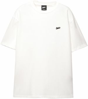 Pull&Bear Tričko 'STWD'  dymovo modrá / farby bahna / čierna / biela