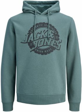 Jack & Jones Premium Mikina 'JPRBLUBARON'  modrozelená / čierna