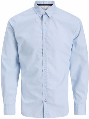 JACK & JONES Košeľa 'JJMATHEO'  svetlomodrá / biela