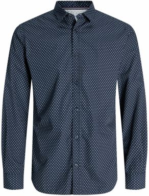 JACK & JONES Košeľa 'JJMATHEO'  námornícka modrá / biela