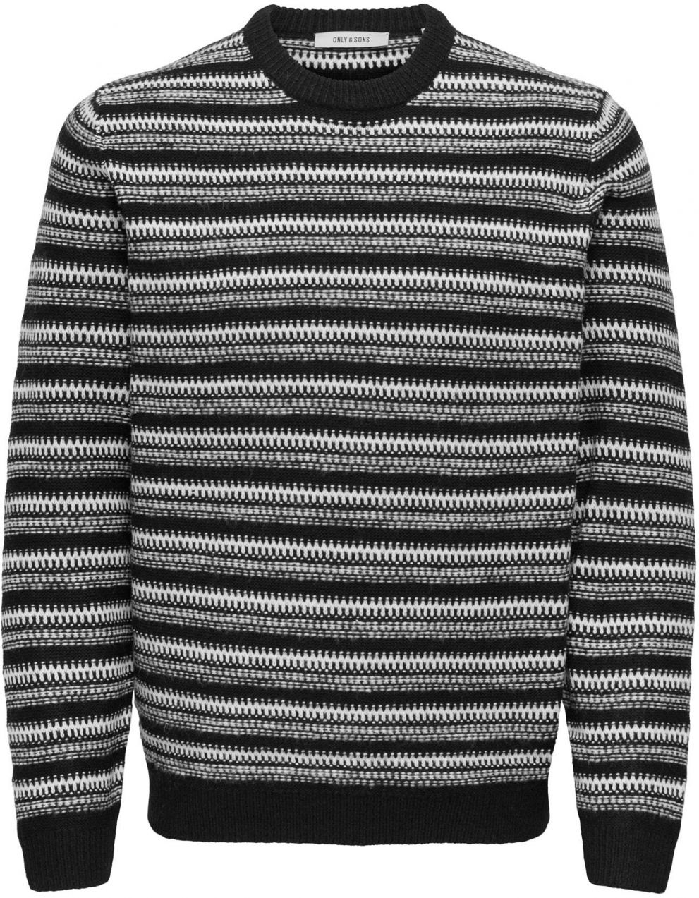 Only & Sons Sveter 'ONSMING'  čierna / biela