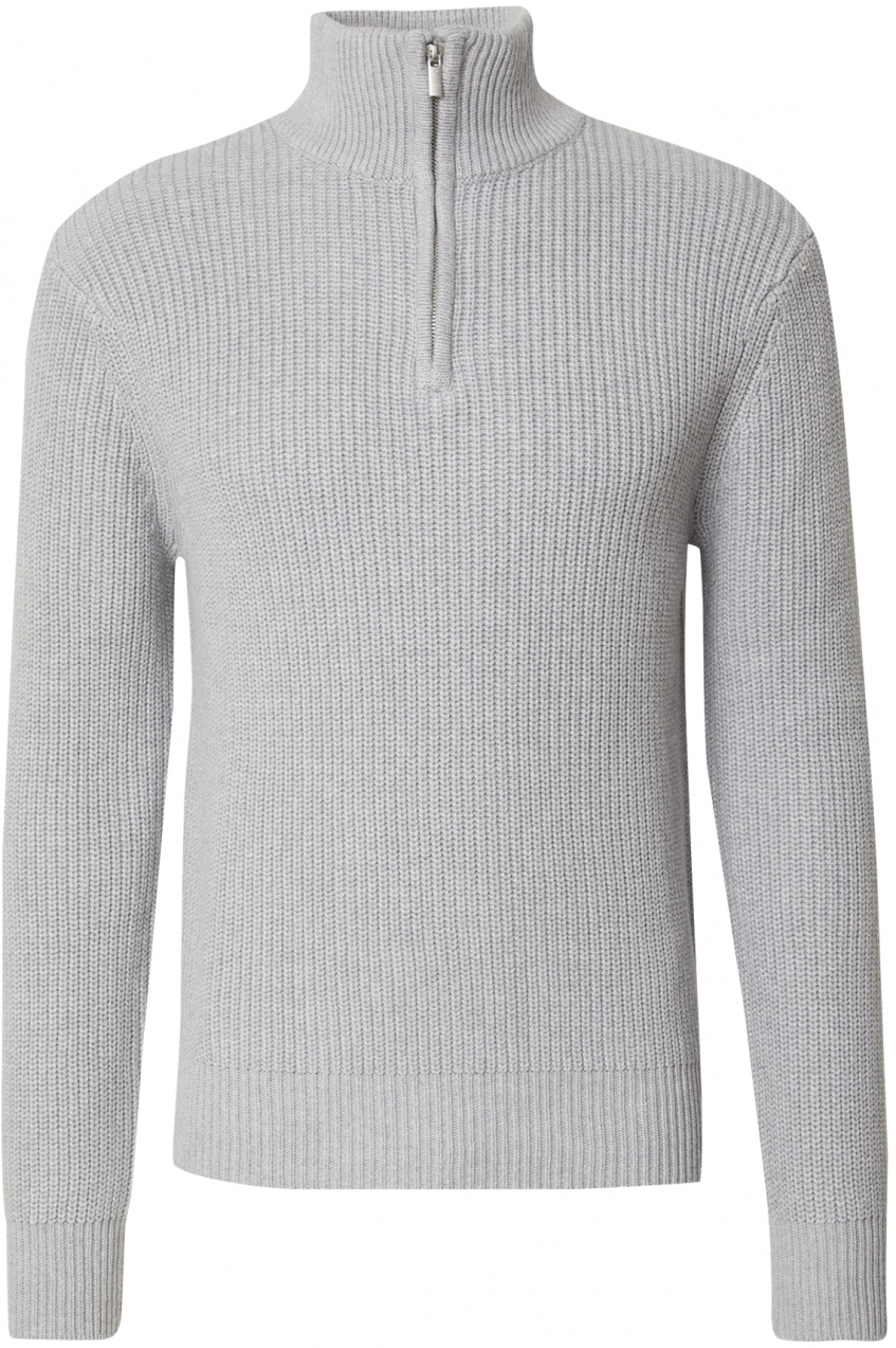 DAN FOX APPAREL Sveter 'Leart'  sivá melírovaná