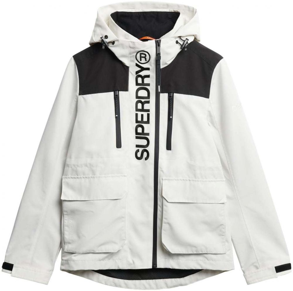 Superdry Funkčná bunda  čierna / biela