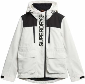 Superdry Funkčná bunda  čierna / biela