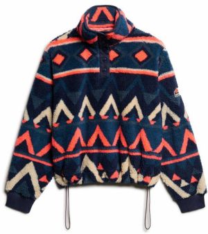 Superdry Sveter  béžová / námornícka modrá / koralová / čierna