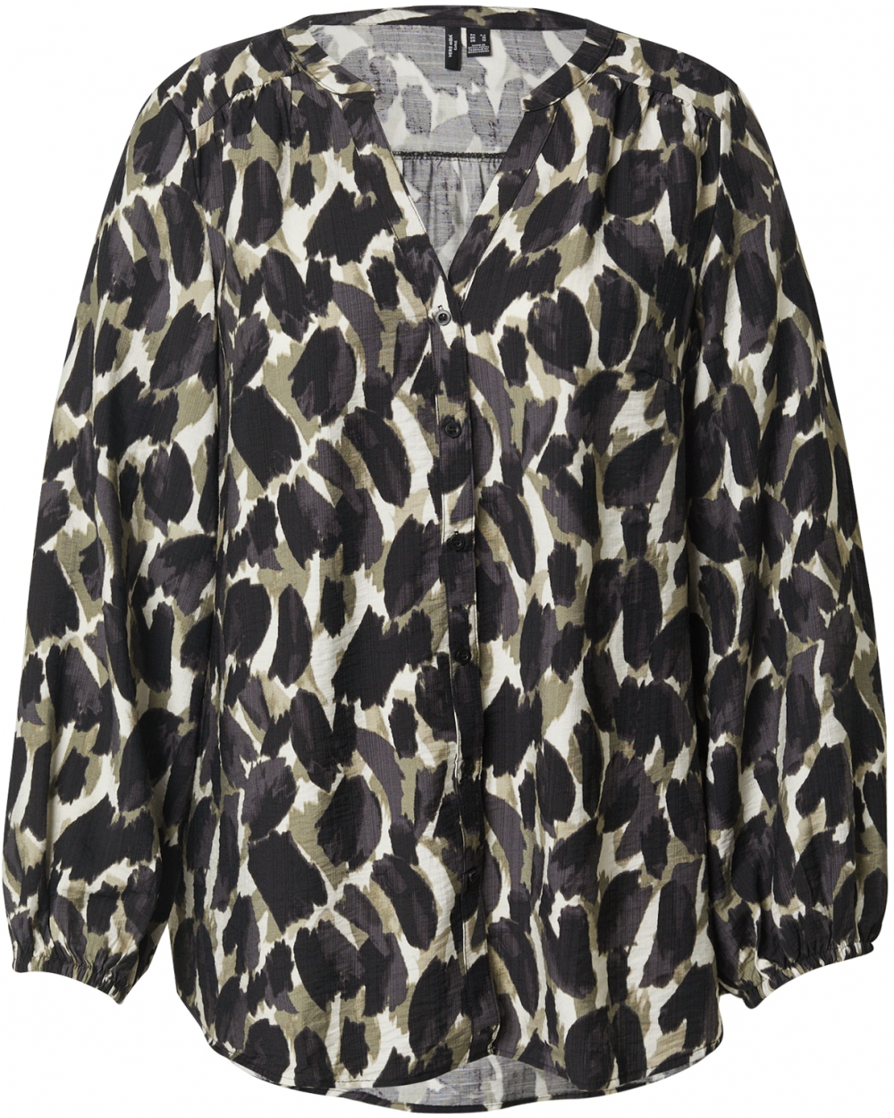 Vero Moda Curve Blúzka 'VMCFANINI'  tmavosivá / kaki / čierna / šedobiela