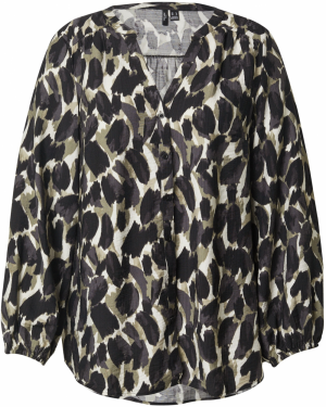 Vero Moda Curve Blúzka 'VMCFANINI'  tmavosivá / kaki / čierna / šedobiela