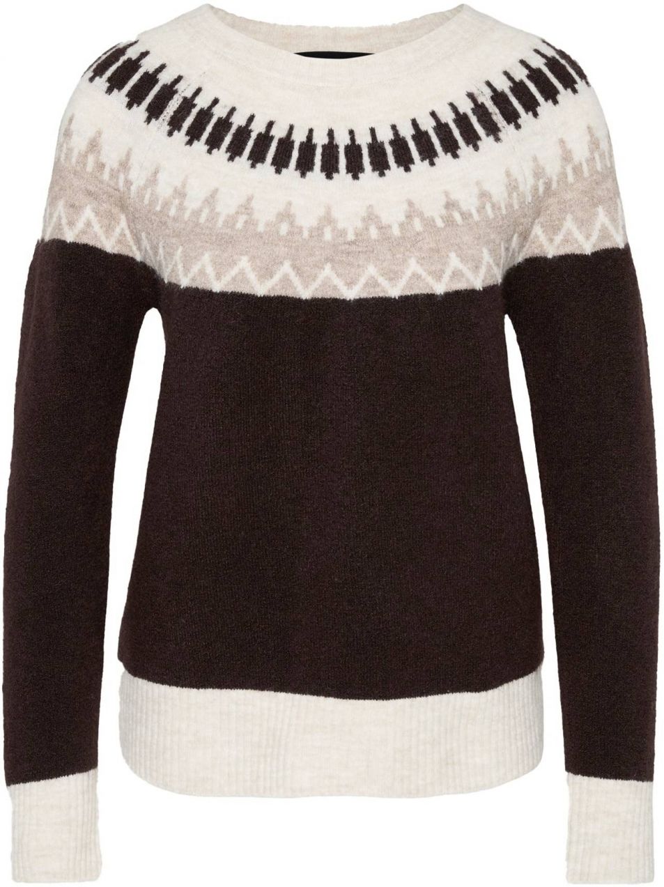 Vero Moda Petite Sveter 'VMSIMONE'  krémová / telová / čokoládová