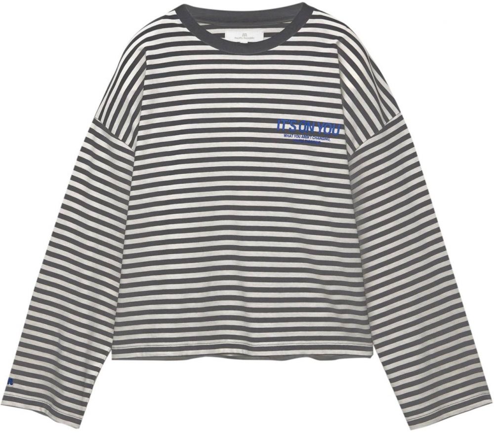 Pull&Bear Tričko  námornícka modrá / svetlosivá / čierna