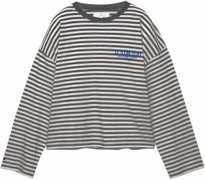 Pull&Bear Tričko  námornícka modrá / svetlosivá / čierna