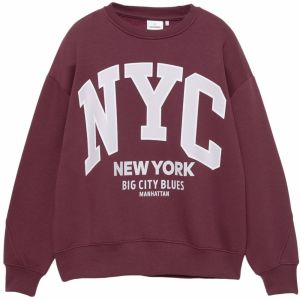 Pull&Bear Mikina  burgundská / biela