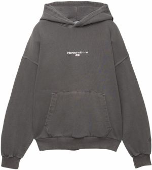 Pull&Bear Mikina 'PACIFIC PHONE'  tmavosivá / ružová / biela