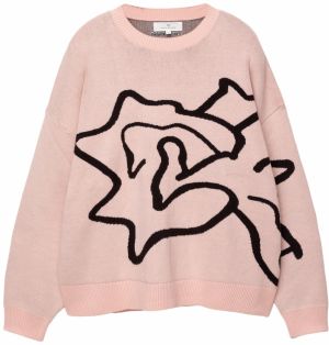 Pull&Bear Sveter  ružová / čierna