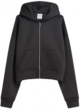 Bershka Tepláková bunda  čierna