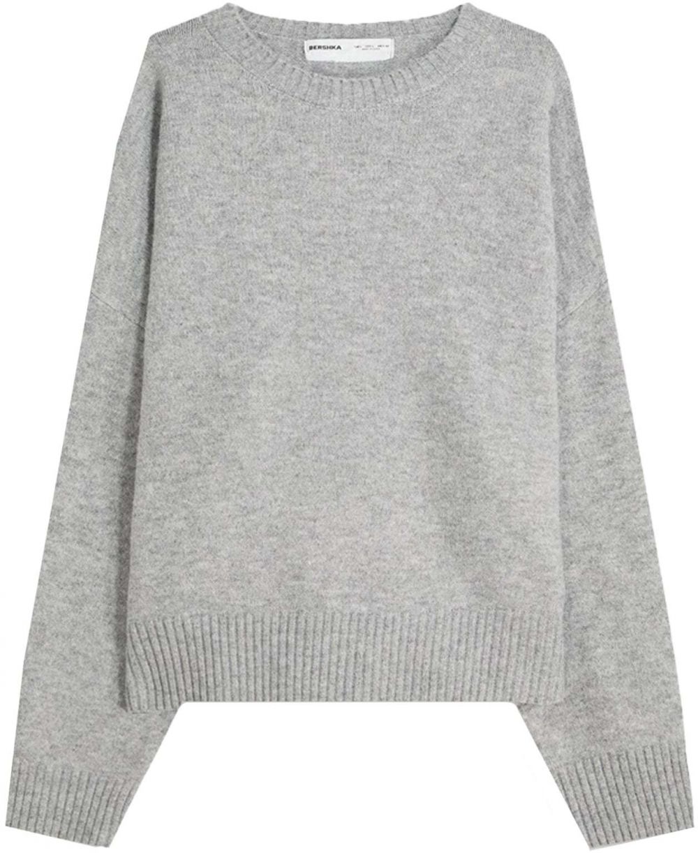 Bershka Sveter  svetlosivá