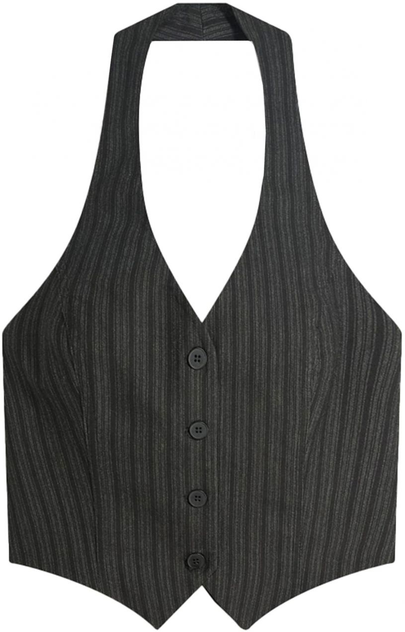 Bershka Vesta k obleku  sivá / antracitová