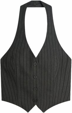 Bershka Vesta k obleku  sivá / antracitová