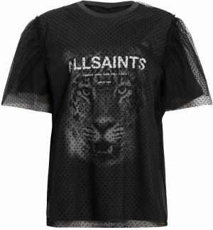 AllSaints Tričko 'ROAR TOMMI'  sivá / čierna / šedobiela
