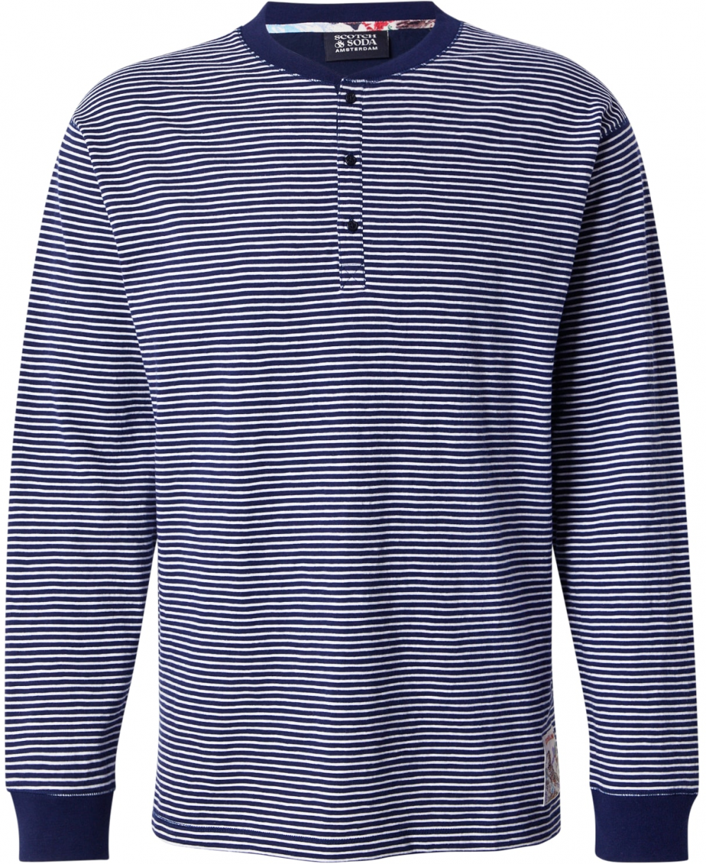 SCOTCH & SODA Tričko  tmavomodrá / biela