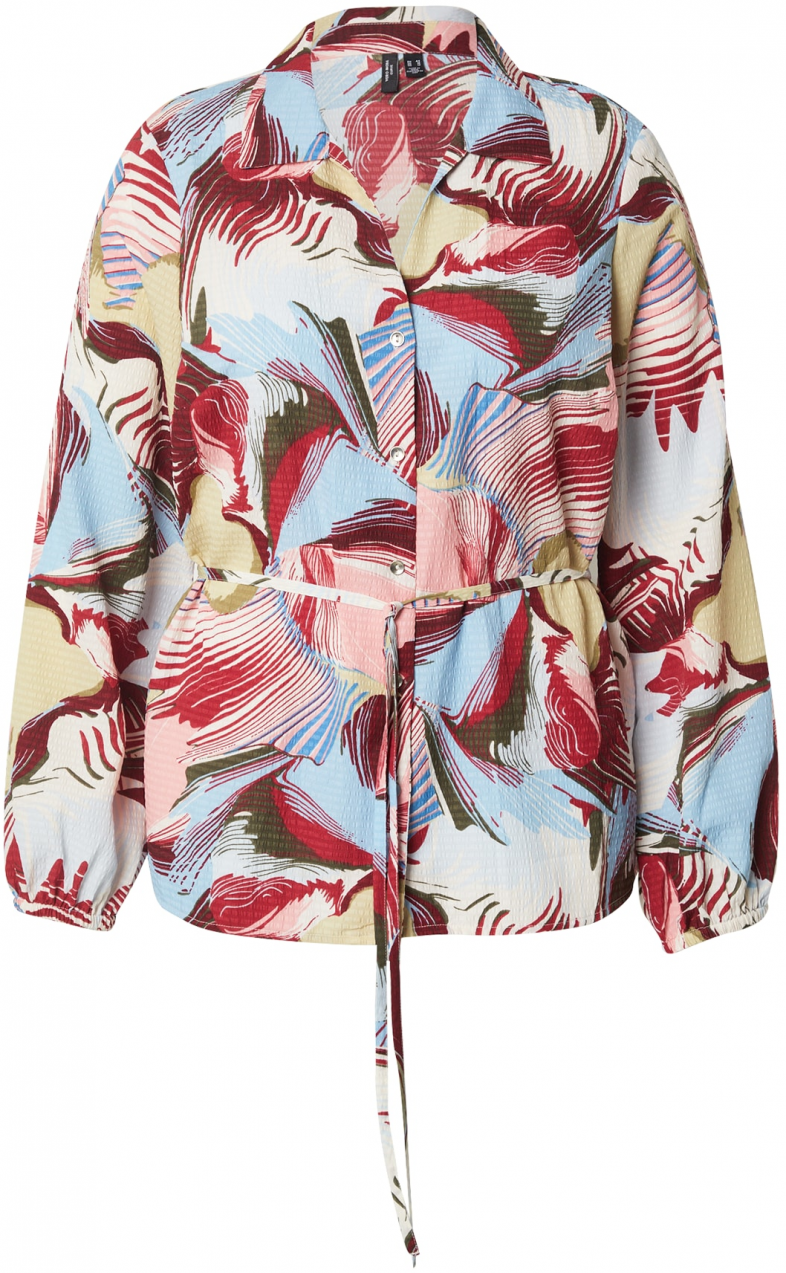 Vero Moda Curve Blúzka 'VMCRUBY'  olivová / ružová / svetloružová / červená