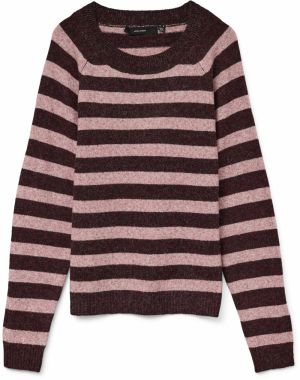 VERO MODA Sveter 'VMDOFFY'  ružová / vínovo červená