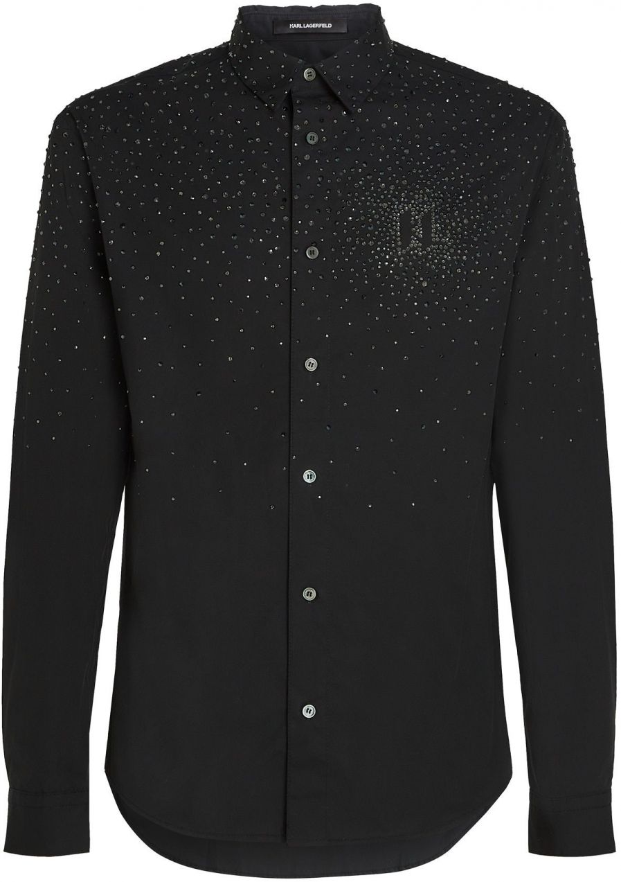 Karl Lagerfeld Košeľa 'RHINESTONE DEGRADÉ'  čierna