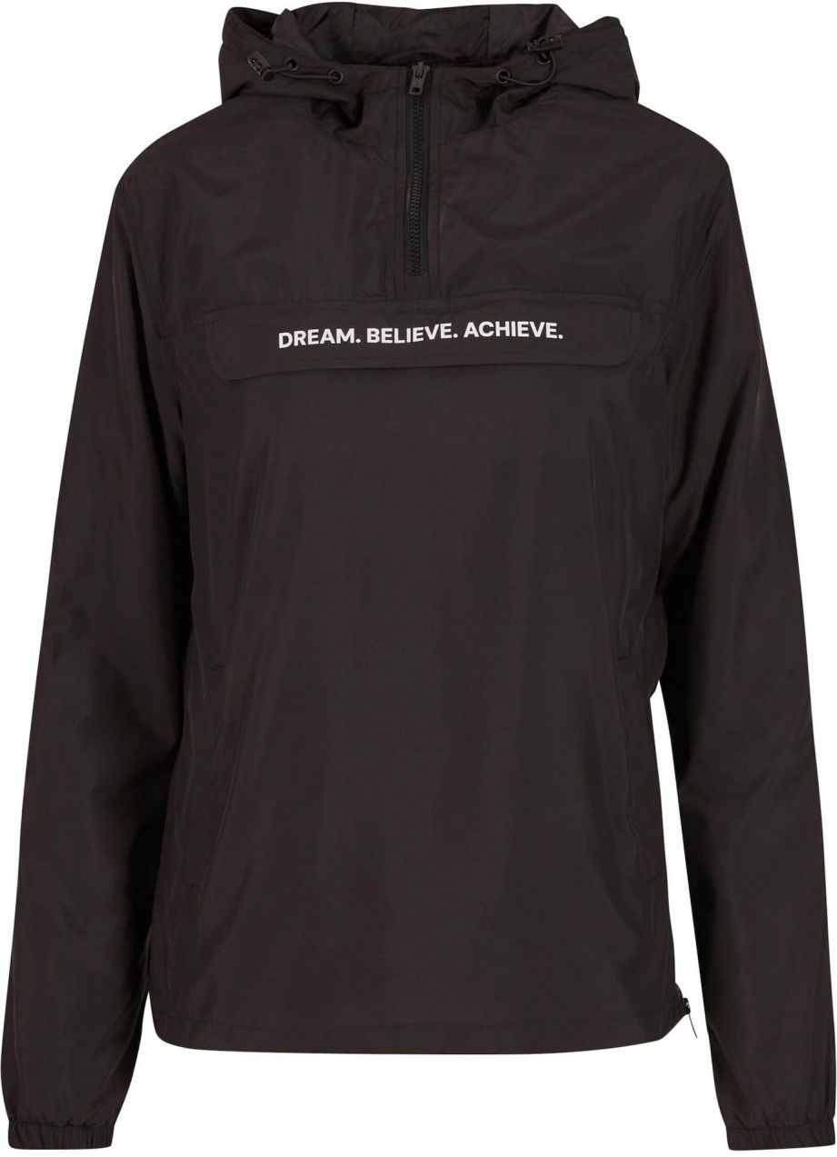 Mister Tee Prechodná bunda 'Dream Believe Achieve'  čierna / biela