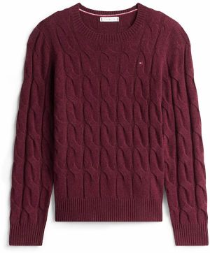 TOMMY HILFIGER Sveter  námornícka modrá / červená / burgundská / biela