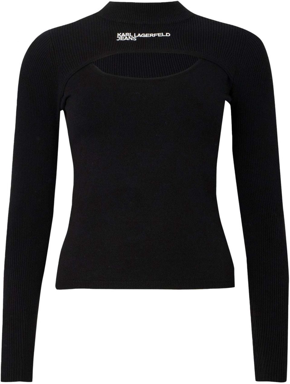 KARL LAGERFELD JEANS Sveter  čierna / biela