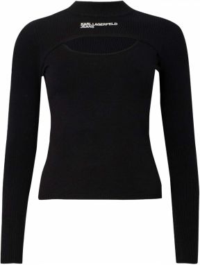 KARL LAGERFELD JEANS Sveter  čierna / biela