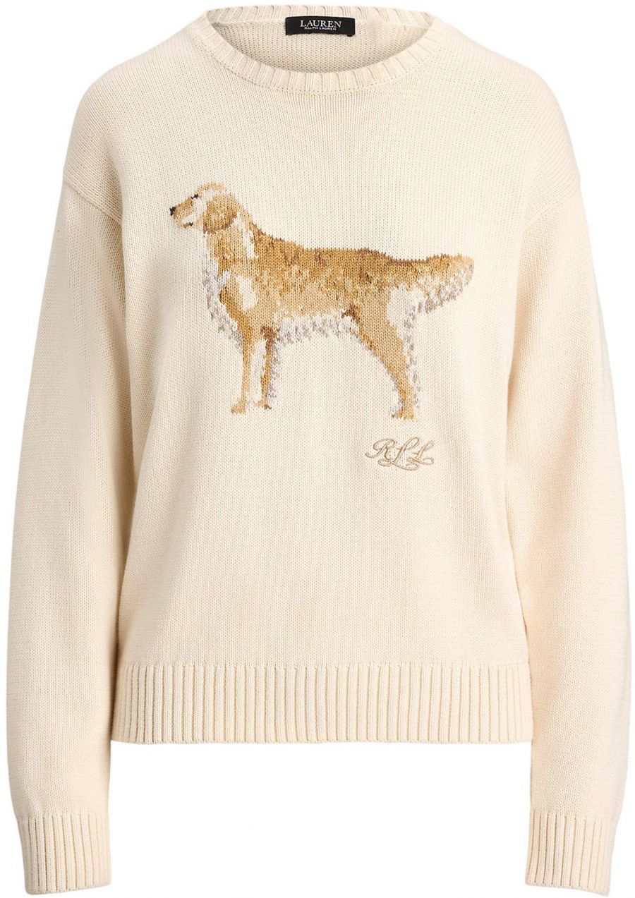 Lauren Ralph Lauren Sveter 'RIEDNEE'  krémová / svetlohnedá / sivá
